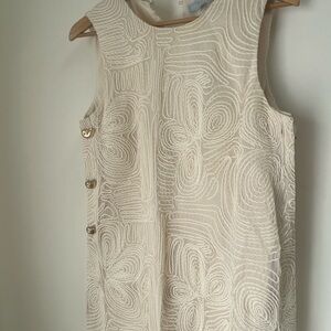 ANTONIO MELANI Cream Textured Mini Dress